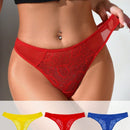 Tangas De Encaje Con Mezcla De Color Solido Para Mujeres