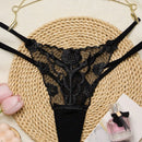 1 pieza de Braguita sexy para mujer con bordado de rosa y malla transparente, tanga de cintura baja