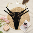 1 pieza de Braguita sexy para mujer con bordado de rosa y malla transparente, tanga de cintura baja