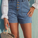 Frenchy Shorts Vaqueros Azules De Verano Con Multiples Botones Y Sensacion De Vacaciones