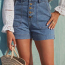 Frenchy Shorts Vaqueros Azules De Verano Con Multiples Botones Y Sensacion De Vacaciones