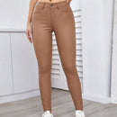 Pantalones largos unicolor de moda para mujer, ajustados y adecuados para ocasiones casuales