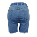 Pantalones Cortos De Mezclilla Desgastados De Moda Para Mujer