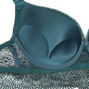 1 Pieza Sujetador Levantador Verde Sexy Para Mujer Con Encaje Y Diamantes De Imitacion, Taza Fina En Descenso Y Taza De Alambre Inferior Gruesa, Y Tirantes Para Los Hombros