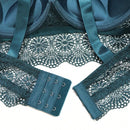1 Pieza Sujetador Levantador Verde Sexy Para Mujer Con Encaje Y Diamantes De Imitacion, Taza Fina En Descenso Y Taza De Alambre Inferior Gruesa, Y Tirantes Para Los Hombros
