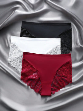 Calzones Triangulares Sexy De Encaje Con Parches