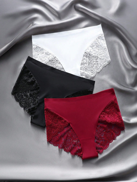 Calzones Triangulares Sexy De Encaje Con Parches