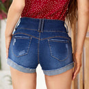 VCAY Shorts De Mezclilla Para Damas Con Efecto Desgastado Y Bolsillos