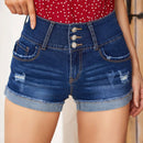 VCAY Shorts De Mezclilla Para Damas Con Efecto Desgastado Y Bolsillos