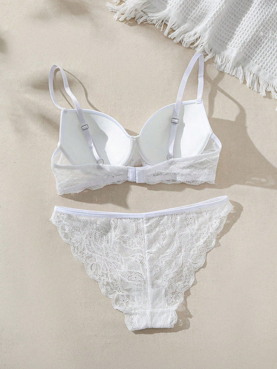 Conjunto De Lenceria De Tentacion Pura Con Encaje Empalmado