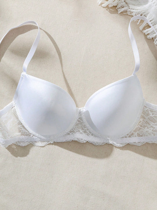 Conjunto De Lenceria De Tentacion Pura Con Encaje Empalmado