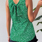 VCAY Blusa Sin Mangas Con Cuello En V Con Diseno De Lazo En La Espalda De Estilo Frances
