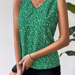 VCAY Blusa Sin Mangas Con Cuello En V Con Diseno De Lazo En La Espalda De Estilo Frances