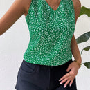VCAY Blusa Sin Mangas Con Cuello En V Con Diseno De Lazo En La Espalda De Estilo Frances