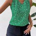 VCAY Blusa Sin Mangas Con Cuello En V Con Diseno De Lazo En La Espalda De Estilo Frances