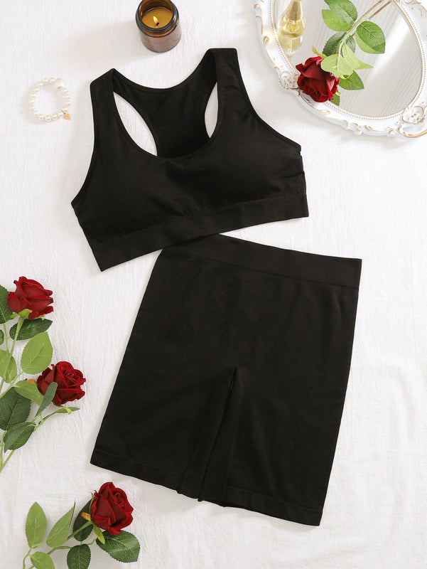 2 Piezas/set De Ropa Interior Moldeadora Sin Costuras Para Mujeres En unicolor