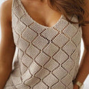 VCAY Chaleco De Tejido De Punto Para Mujer Con Escote En V Sexy Y Hueco En Forma De Diamante