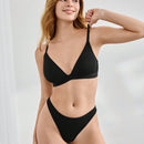 Leisure Sujetador Sexy Negro Sencillo Para Mujer