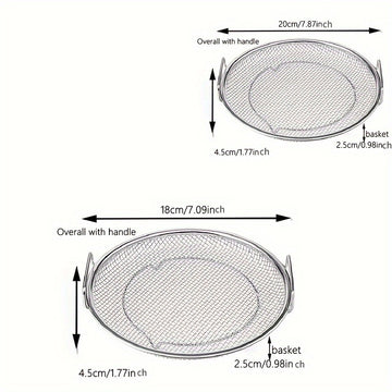 Bandeja De Filtro De Aceite De Acero Inoxidable Pulido, Cesta De Malla Redonda Reutilizable Para Freír Y Asar A La Parrilla, Colador De Cocina, Suministros Para Barbacoa Al Aire Libre Y Camping