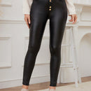 LUNE Pantalones largos de mujer a la moda en unicolor, ajustados y casuales