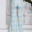 VCAY Pantalones Palazzo Florales De Cintura Alta Para Mujer Con Dobladillo Dividido Y Detalle De Volantes (corte Aleatorio)