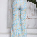VCAY Pantalones Palazzo Florales De Cintura Alta Para Mujer Con Dobladillo Dividido Y Detalle De Volantes (corte Aleatorio)