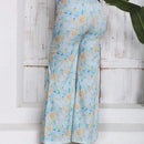 VCAY Pantalones Palazzo Florales De Cintura Alta Para Mujer Con Dobladillo Dividido Y Detalle De Volantes (corte Aleatorio)