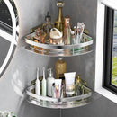Estantería de Baño Montada en la Pared con Ventosa - Paquete de 1, Estante Triangular Impermeable sin Taladro con Barra para Toallas para Cosméticos y Artículos de Aseo, Fácil Ensamblaje, Diseño Ahorra Espacio, Acabado Metálico Elegante, Superficie Fácil