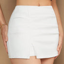 BAE Skort Mini Blanco con Abertura, mini shorts lindos para unas vacaciones en la playa o festival de musica