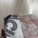 Camiseta Corta Con Mangas Cortas Con Encaje De Retazos Y Estampado De Retrato