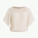 MOTF PREMIUM Blusa De Manga Raglan Y Plisados Para Mujer Tejida