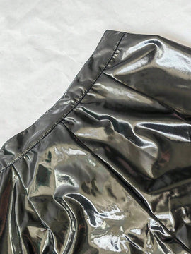 Pantalones Ajustados Elasticos De Cintura Alta Con Efecto De Espejo