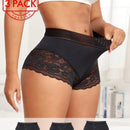 3 Piezas Panty Corto De Cintura Alta De Encaje Floral