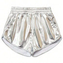 Shorts De Bolsillos Recubiertos De Plata Para Mujeres