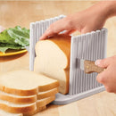 1pc Rebanador de pan de plástico - Guía de rebanadas de tostadas de pan caseras plegables y ajustables, accesorio para hornear de cocina, no requiere batería