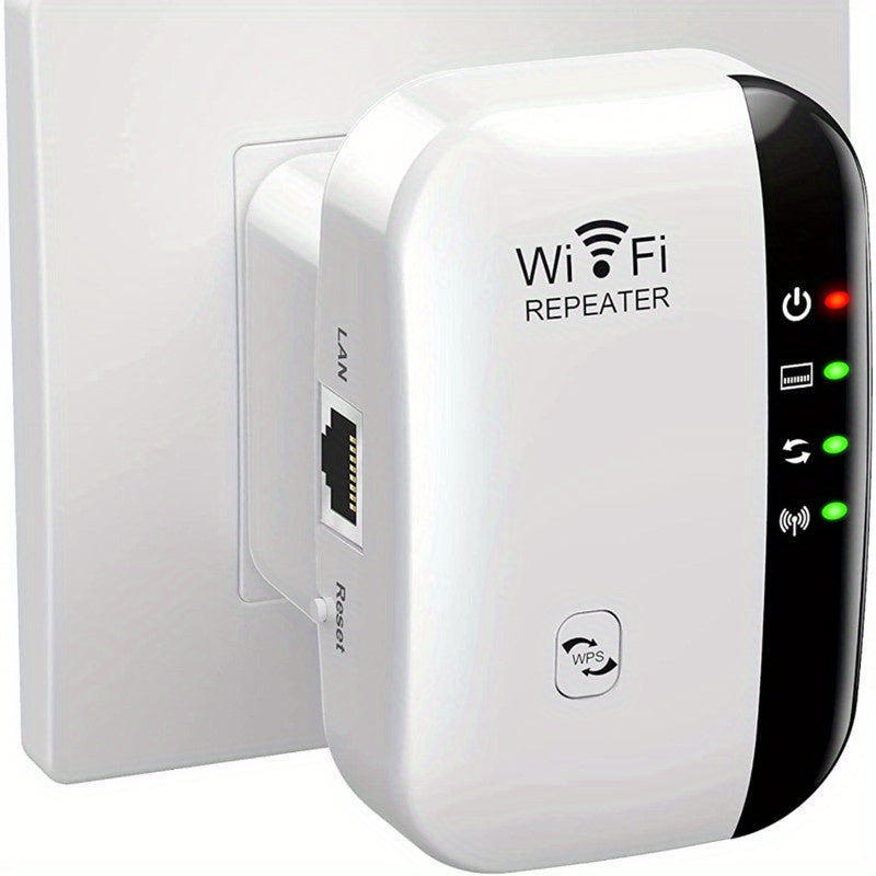 Amplificador de señal WiFi para extender hasta 2640 pies cuadrados, última generación, repetidor de Internet inalámbrico, amplificador de largo alcance con puerto Ethernet, punto de acceso, configuración de 1 toque, compatible con Alexa N300 100g 2871259