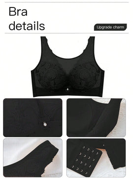 Sujetador Para Mujer Tipo Fina, Push Up, Anti-caida, Moldeado Lateral Sin Cables Que Levanta Y Reduce Los Pechos Grandes
