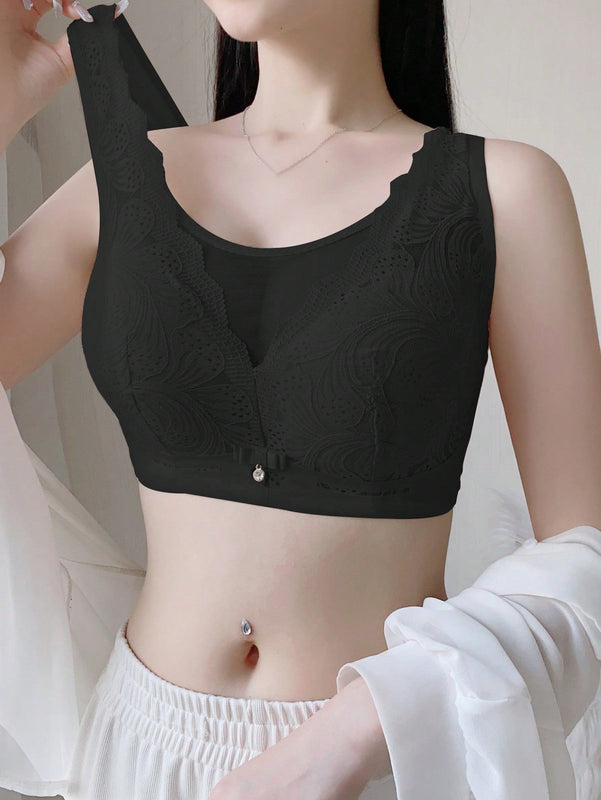 Sujetador Para Mujer Tipo Fina, Push Up, Anti-caida, Moldeado Lateral Sin Cables Que Levanta Y Reduce Los Pechos Grandes