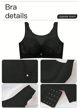 Sujetador Para Mujer Tipo Fina, Push Up, Anti-caida, Moldeado Lateral Sin Cables Que Levanta Y Reduce Los Pechos Grandes