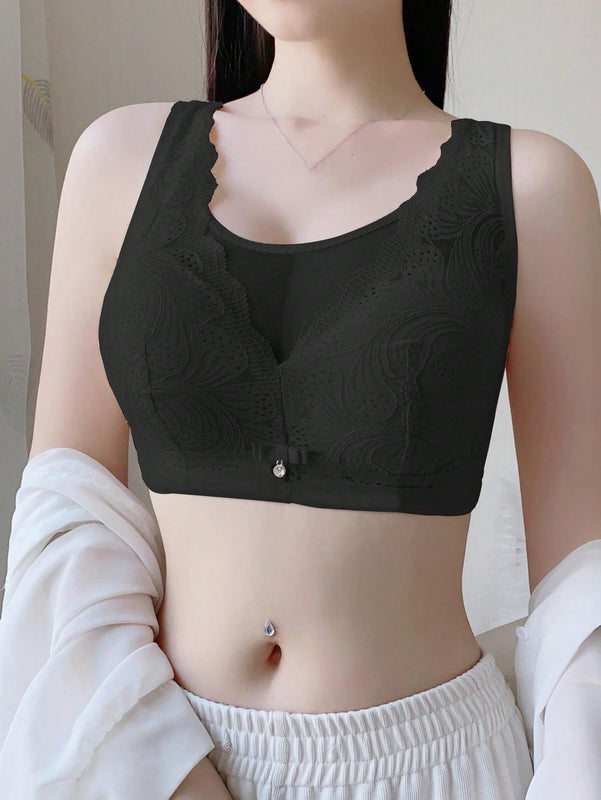 Sujetador Para Mujer Tipo Fina, Push Up, Anti-caida, Moldeado Lateral Sin Cables Que Levanta Y Reduce Los Pechos Grandes