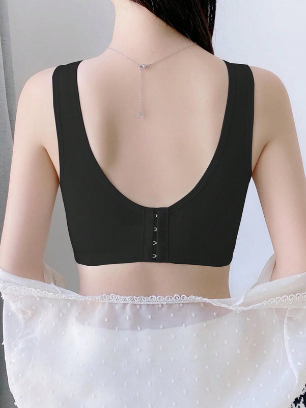 Sujetador Para Mujer Tipo Fina, Push Up, Anti-caida, Moldeado Lateral Sin Cables Que Levanta Y Reduce Los Pechos Grandes