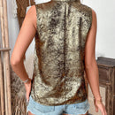 Prive Camisa De Moda Sin Mangas Para Dama Con Botones Frontales Adecuada Para Llevar Diariamente