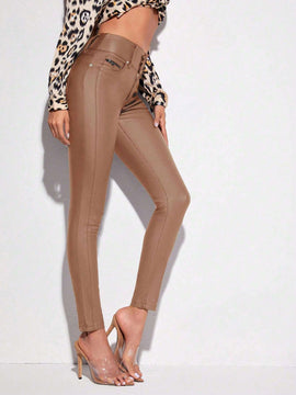 Prive Pantalones Pitillo Con Bolsillo Con Cremallera De Moda De Verano