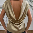 Lady Top De Fiesta De Moda Con Caida Trasera Descubierta Para Mujer Para Combinar Con Una Blusa