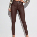 Prive Pantalones de mujer de moda de unicolor y ajuste estrecho de 3/4