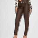 Prive Pantalones de mujer de moda de unicolor y ajuste estrecho de 3/4