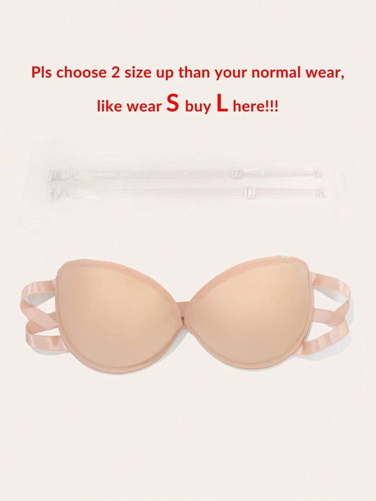 1 Pieza Sujetador Con Copa Pequena Transparente Para Mujer Y Correa De Hombro De Silicona Antideslizante, Adecuado Para Fiestas