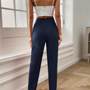 Lune pantalones de mujer casuales a rayas nauticas y entallados, para otono