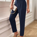 Lune pantalones de mujer casuales a rayas nauticas y entallados, para otono