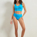 Conjunto de top deportivo de yoga acolchado sin alambres y top translucido de espalda descubierta para mujer